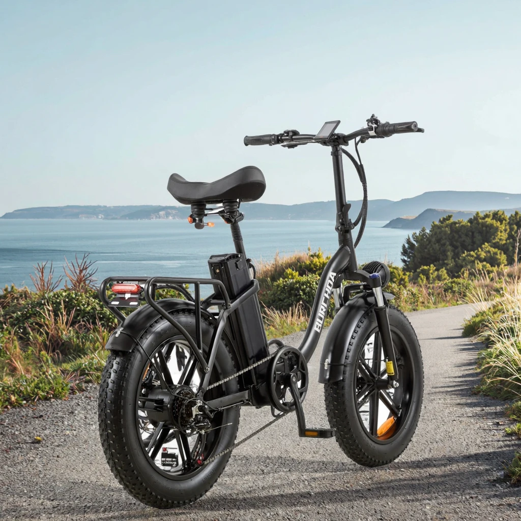 

Складной электрический дорожный велосипед BURCHDA R8S R8V с литиевой батареей 48В 20Ач, 20-дюймовыми широкими шинами, гидравлическими тормозами и бесщеточным двигателем