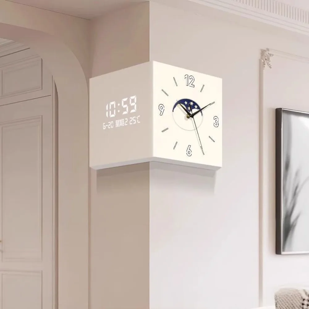Modern Interior Wall Clock Living Room Simple Double-sided Creative Corner Wall Clocks