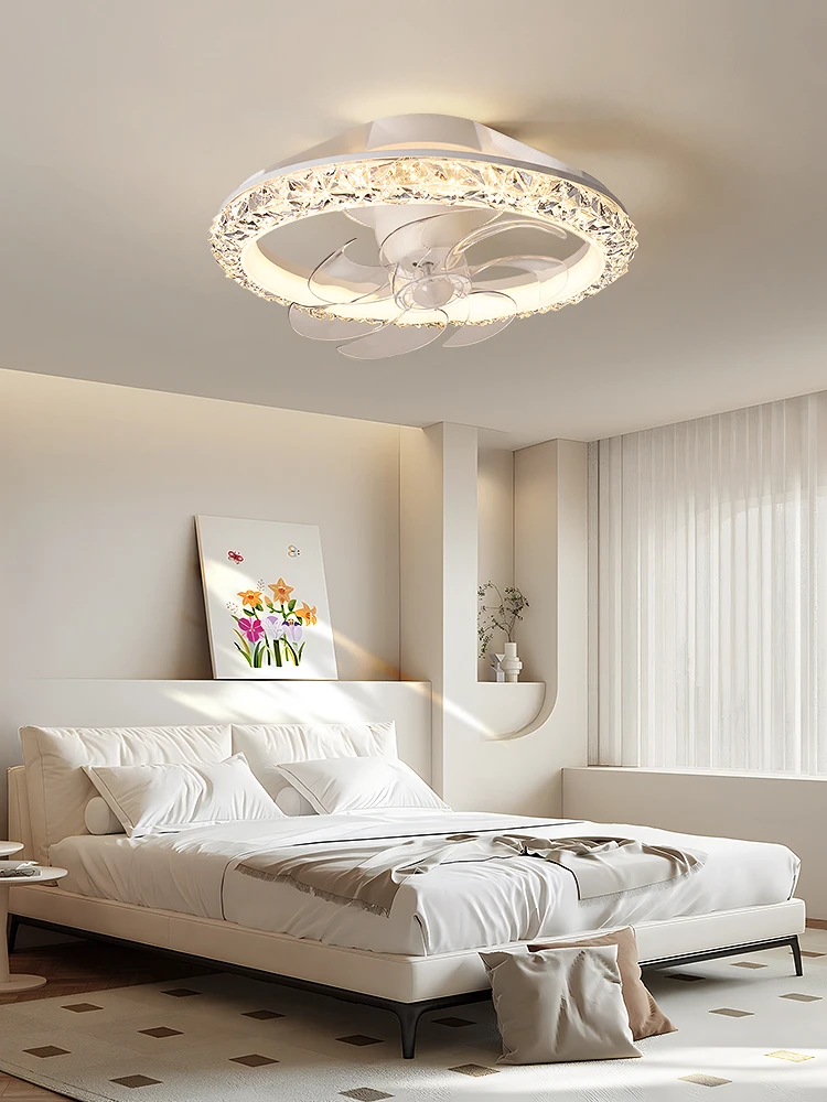 New Ceiling Fan Light Nordic Creative Personality 360° Shaking Head Modern Simple Atmospheric Living Room Bedroom Fan Lamp