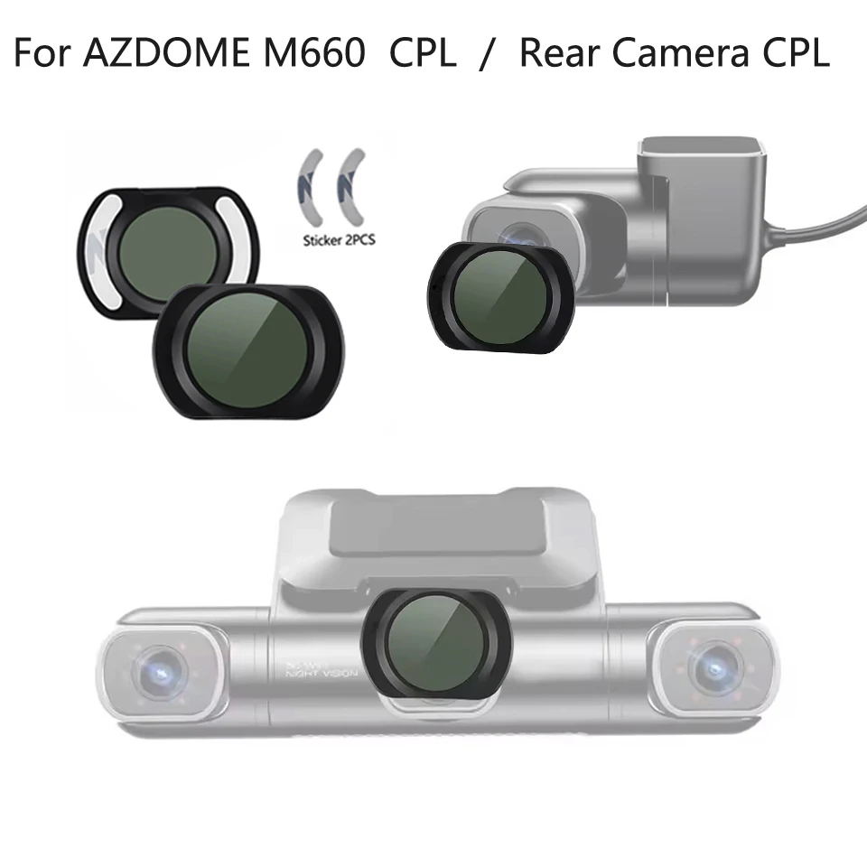for AZDOME M660 HD Lens Dust Protection Anti Glare CPL Filter for AZDOME Rear Camera