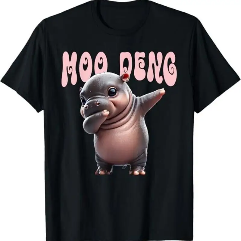 

Милая забавная футболка Moo Deng Baby Boo Hippo Zoo для семьи