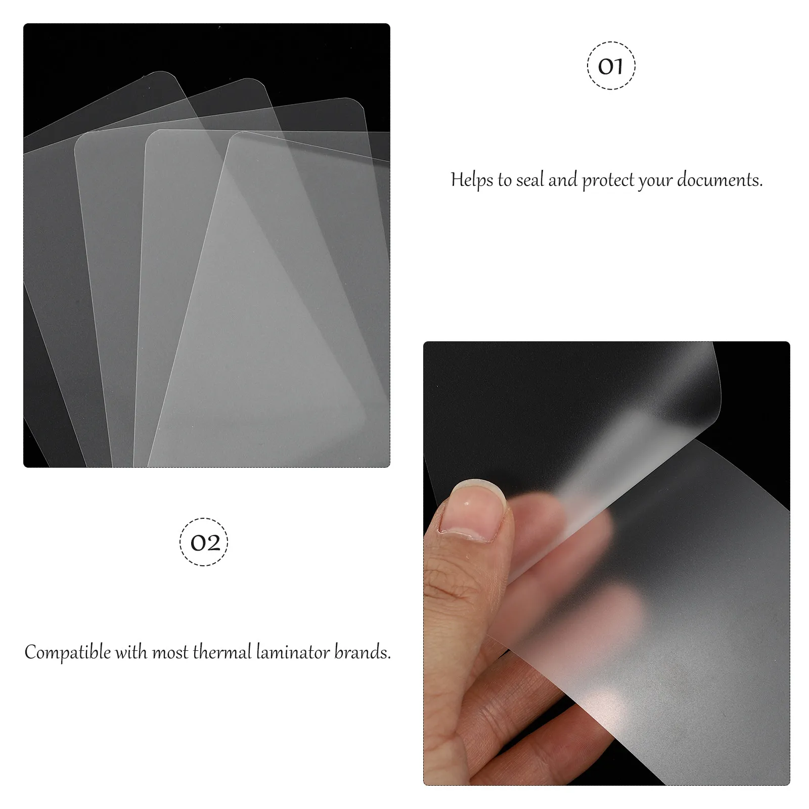 200Pcs Clear Pet Thermal Laminating Pouches Waterproof Fade Resistant Photo Protection Film for Home Office School Use 0.055mm 3
