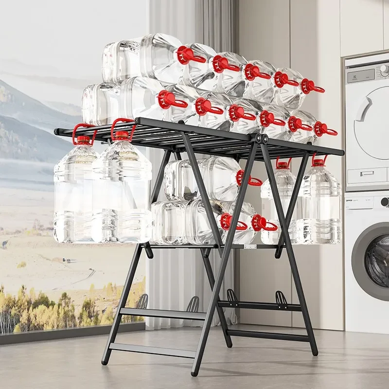 Foldable Aluminum Alloy Clothes Drying Rack Indoor Balcony Laundry Hanger Windproof Space Saving Floor Stand for Quilt Towel