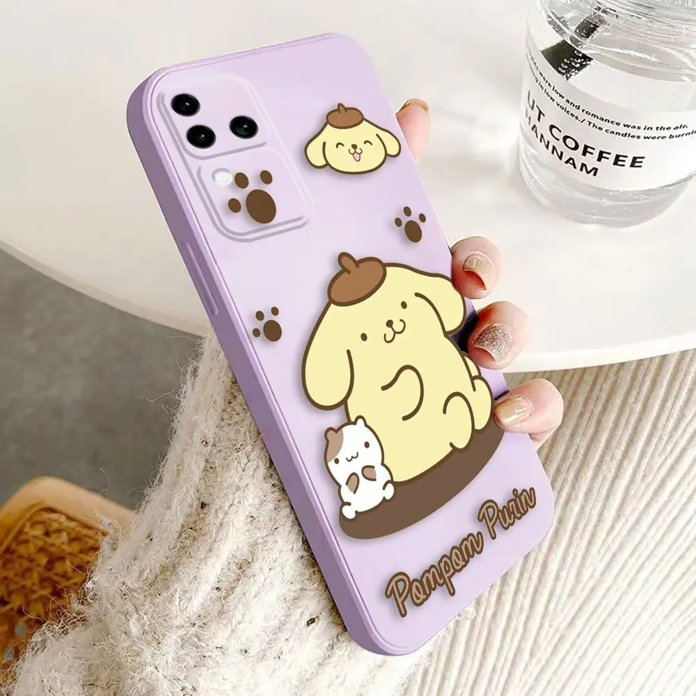 Cartoon Dog Pompom Purin Cover Phone Case For VIVO S1 S16 V15 V17 V20 V20ES V21 V23E V25 V27 V27E V29 V29E V30 V30E PRO PV23 5G