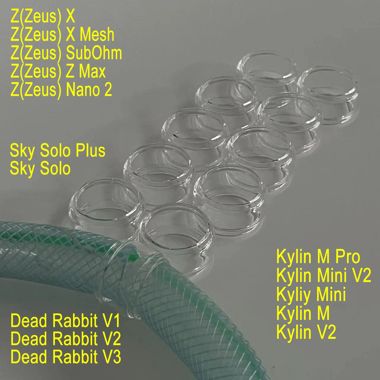 10PCS Glass Connector Tool For Z/Zeus/X Subohm/Kylin M Mini/SkySoloPlus/DeadRabbit/Nano 2 Transparent Bubble V1/2/3 Glass Tube