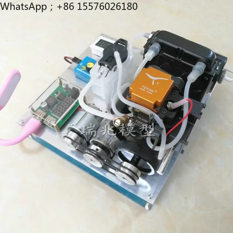 Four stroke methanol liquid fuel engine/model fuel DIY water-cooled cooling generator