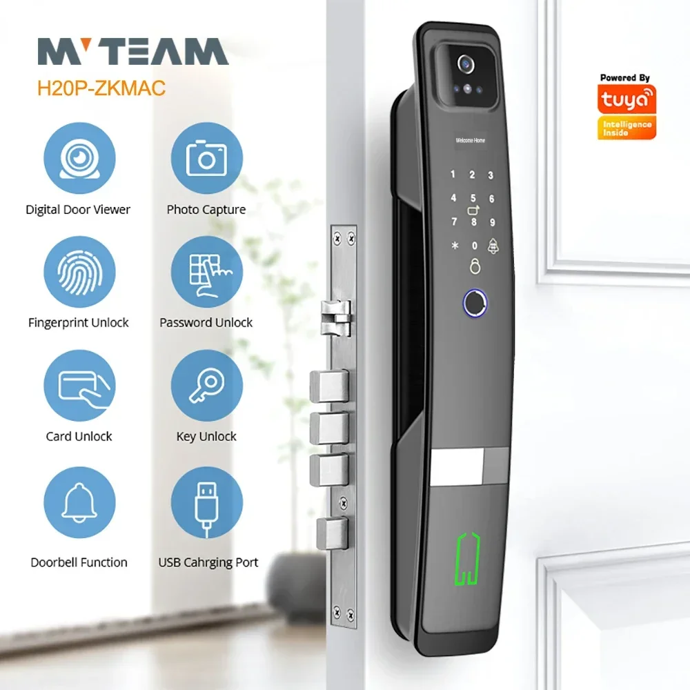 Automatic Security Electric Digital door Lock electronic Smart Fingerprint Locks with Camera Wifi Tuya Face Recognition lock