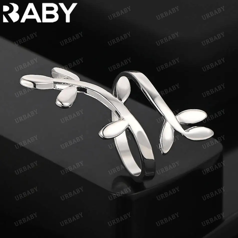 

URBABY 925 Sterling Silver Branches Fine Ring For Women Fashion Jewelry Charm Grace Wedding Engagement Accessories