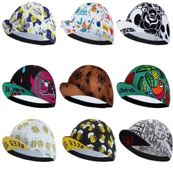 New Cycling hat, Fashionable Green White Brown Graffiti Sweat absorbing and Breathable Quick drying Sports hat for Men and Women