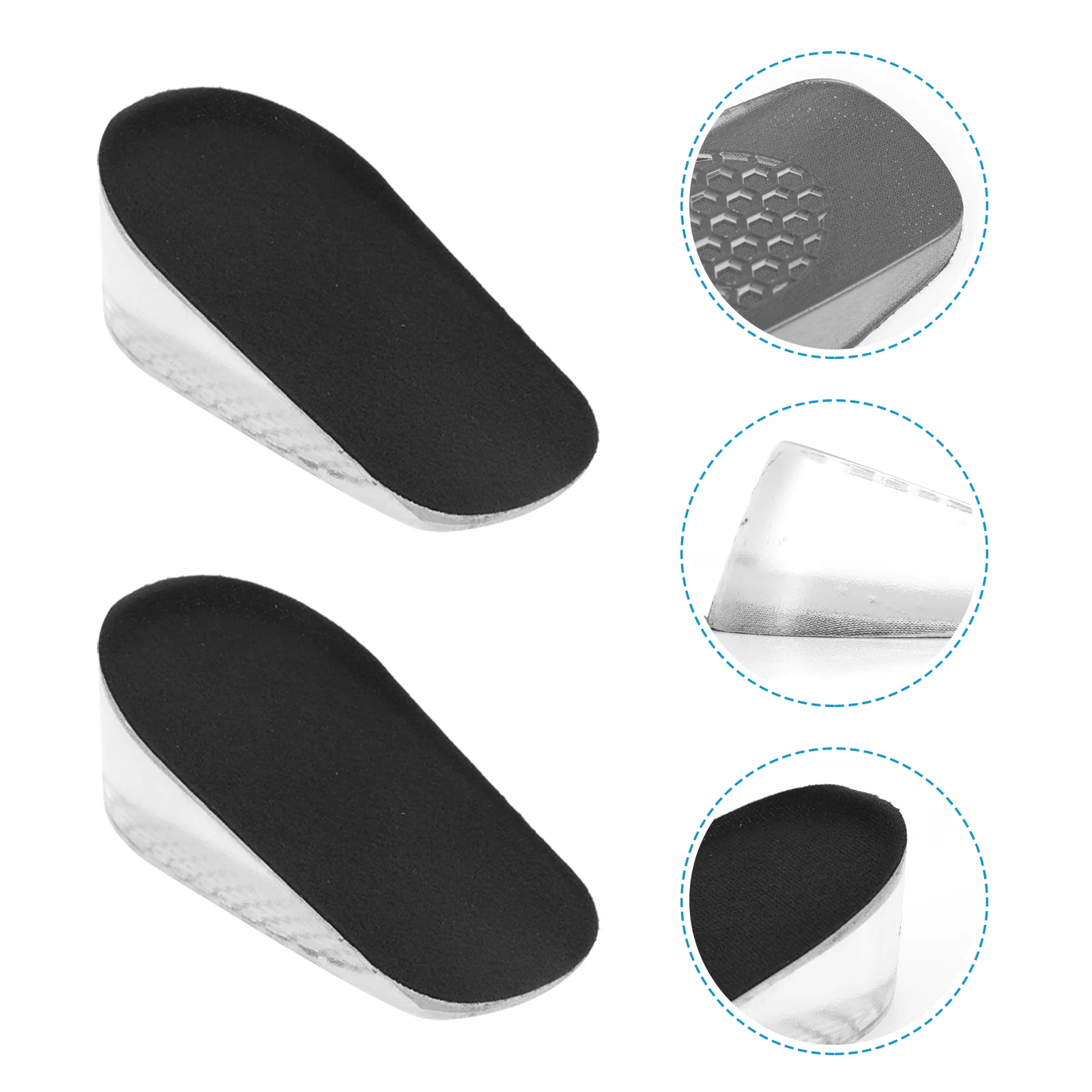 พื้นรองเท้าเพิ่มความสูงภายใน Shock-absorption Heel Lift Pads Taller รองเท้าพรีเมี่ยมสําหรับรองเท้าเพิ่มความสูง Insoles ซิลิโคน