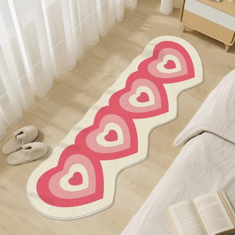 Irregular Shape Rugs for Bedroom Heart Shape Living Room Decoration Girl Carpet Thickend Plush Bedside Rug Fluffy Soft Floor Mat