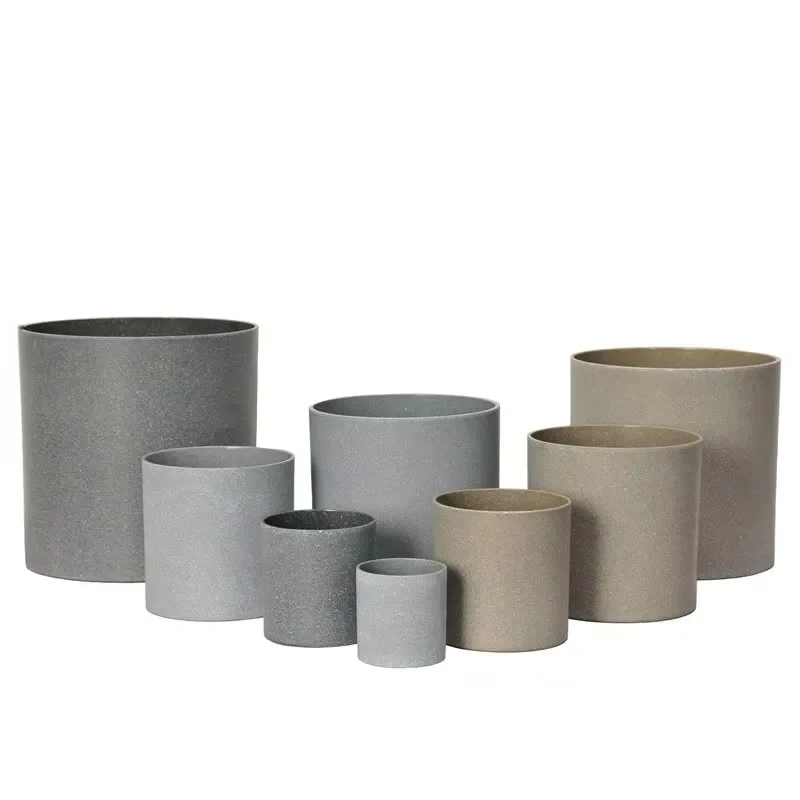 for Cylinder Plastic Flower Pot Artificial Plants And Flowers With Pots
