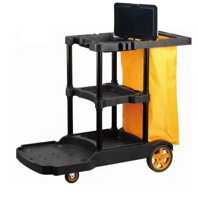 Wholesale PP Plastic Cleaning Trolley Cheap Janitor Cart Wheel Barrows Outdoor Dining Cart