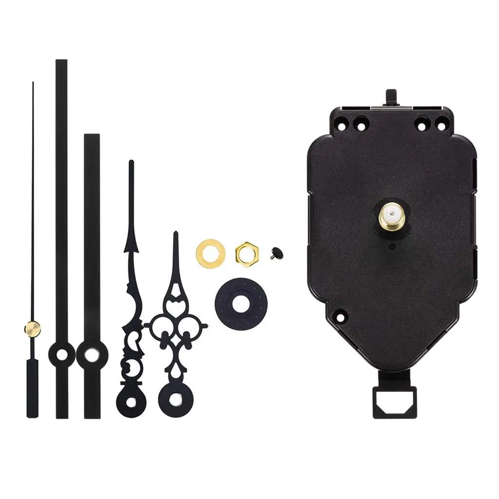 1 Set HR9403 Pendulum Clock Movement DIY Movement Kits - Wall Clock Movement Mechanism with 5Pcs Long Hands