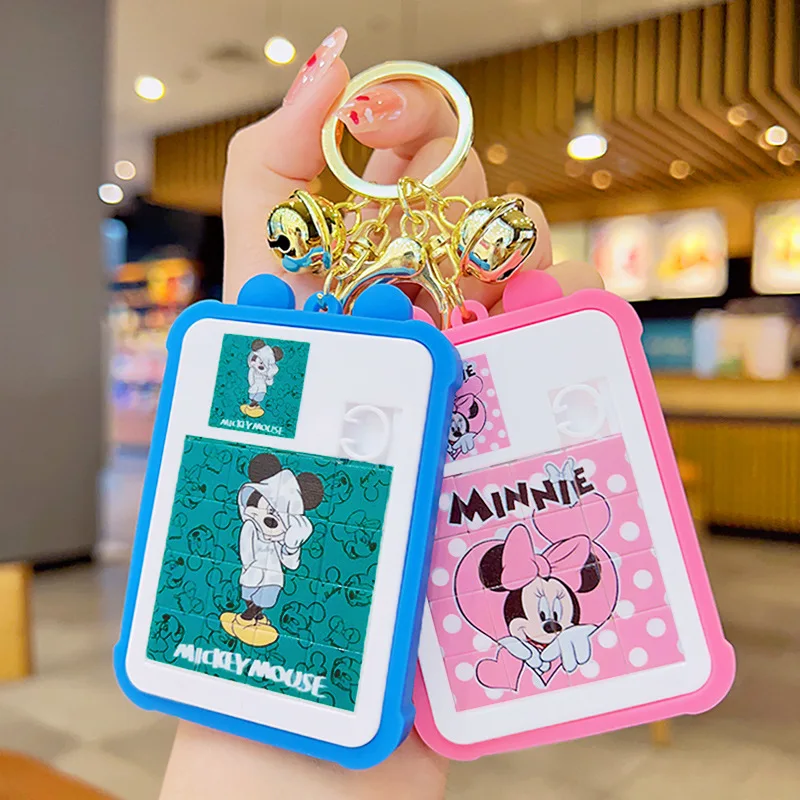 

Disney Mickey Minnie Mouse Cartoon Pocket Puzzle Toys Kawaii Cute Keychains Pendant Creative Student School Bag Pendant Toys