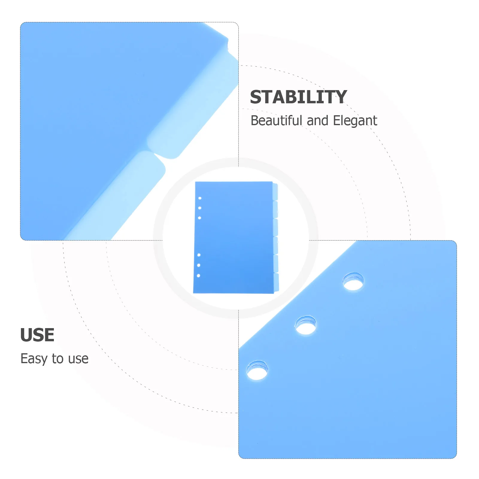 

6pcs Plastic Binder Office Notepad Dividers Writable Tabs Index Classified Labels Loose-Leaf Notebook Binder Organizer