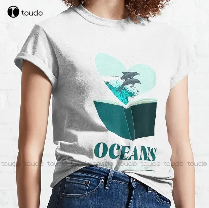 Oceans Of Possibilities Sea Animal Shark Summer Reading Classic T-Shirt Halloween Shirts Fashion Creative Leisure Funny T Shirts
