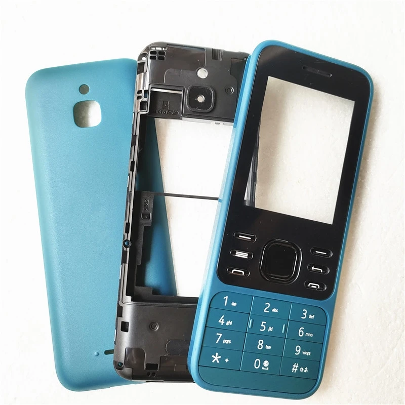 Full Complete Mobile Phone Housing Cover Case + English Keypad For Nokia 6300 4G 2020 Version