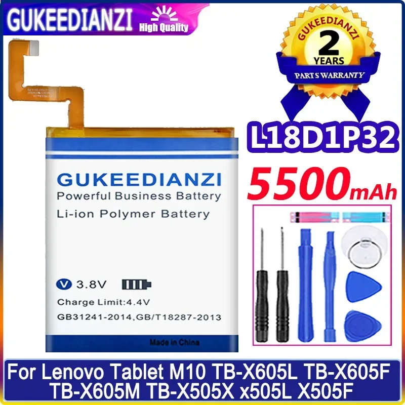 GUKEEDIANZI Battery L19D1P32 L18D1P32 For Lenovo Tab M10 TB-X505X X505L X505F/TB-X605L TB-X605F TB-X605M TB-X505X