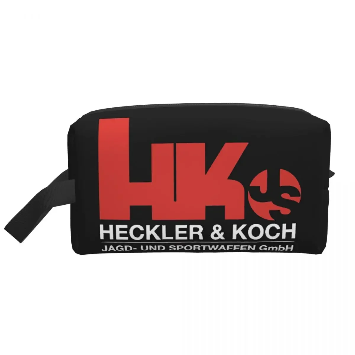 Cute HK Firearms Heckler And Koch Logo Travel Toiletry Bag for Women Cosmetic Makeup Bag Beauty Storage Dopp Kit