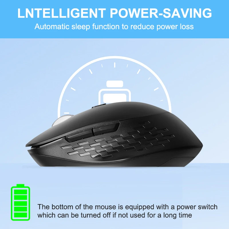 Mouse wireless ergonomico 2.4G con adattatore USB, 3 DPI regolabili, mouse da ufficio/giochi, per laptop/PC (batteria non inclusa)