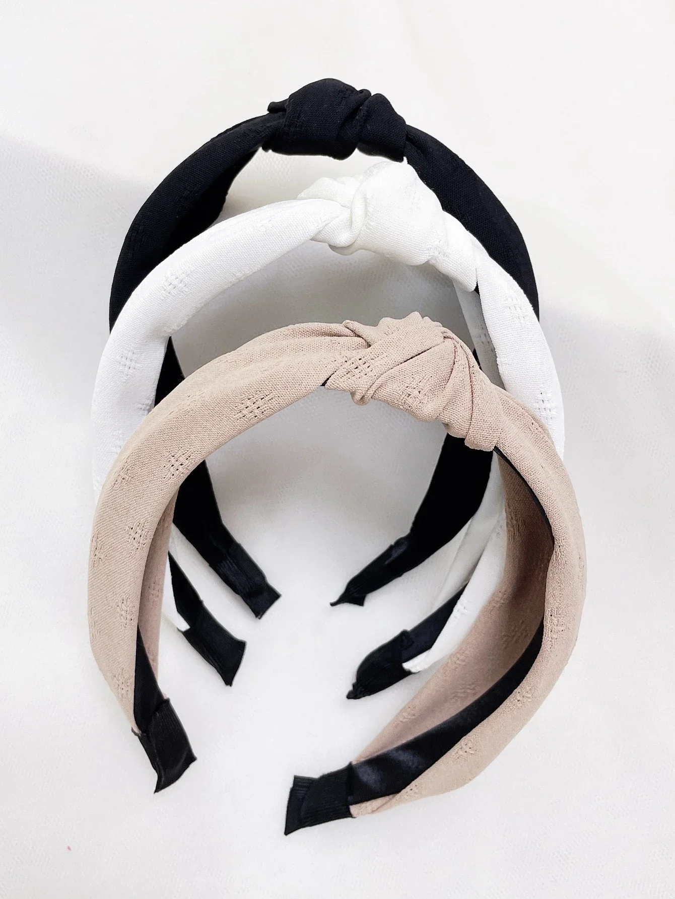 

3pcs Set Women's Knotted Headbands Solid Color Hair Accessories For Daily Wear