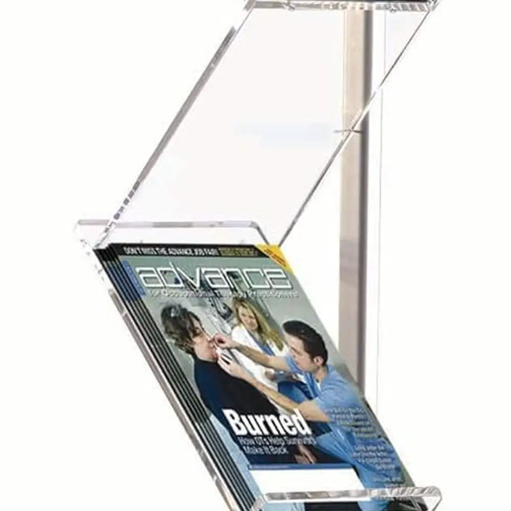 حامل Flyer متعرج أكريليك محمول مع 6 أرفف للعروض التجارية والمعارض