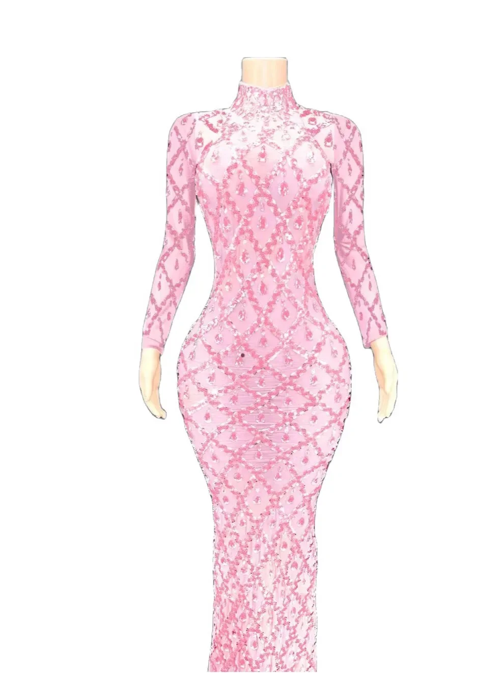 Wielobarwna, błyszcząca sukienka z długimi rękawami, zdobiona kryształkami, seksowna, dla kobiet, na wieczorne przyjęcia, stroje do tańca towarzyskiego.