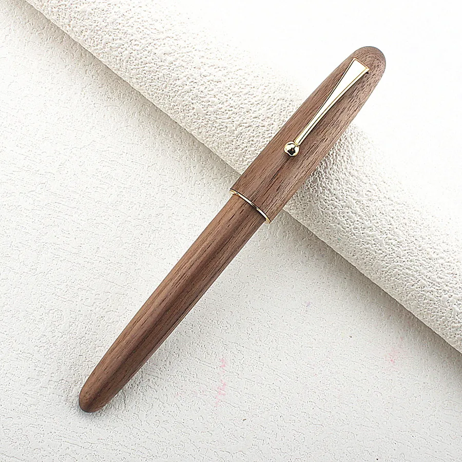 Natural Wood Fountain Pen 0.5mm Iridium Writing Pluma Feather Parallel Pen Office School Art Supplies Stylo