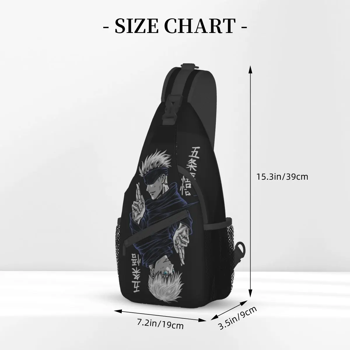 Gojo Satoru Jujutsu Clássico Crossbody Sling Bag Pequeno Saco Peito anime dos desenhos animados Ombro Mochila Daypack Caminhadas Viagem Ciclismo