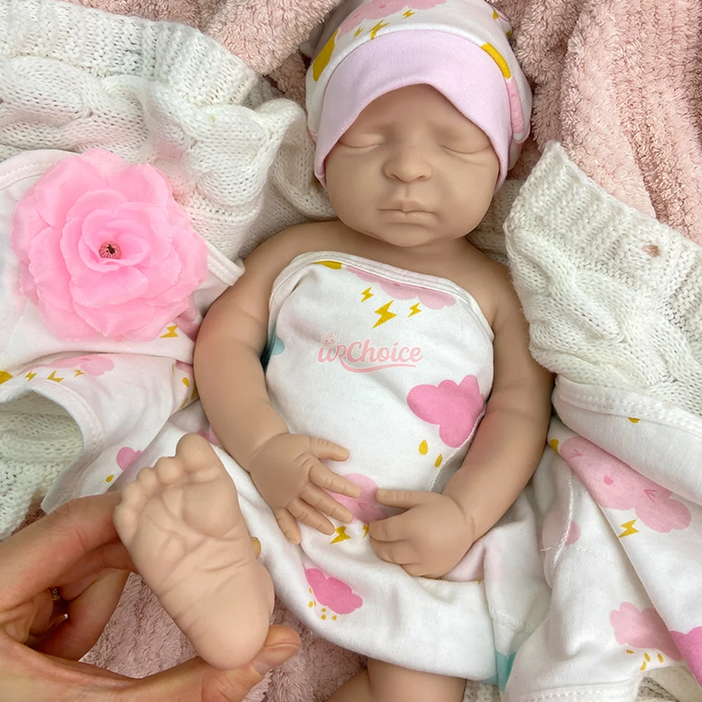 Muñeca realista de 17 pulgadas de España, muñeca Reborn de silicona para niña con piel pintada en 3D, muñeca realista para recién nacido, colección de juguetes para regalo