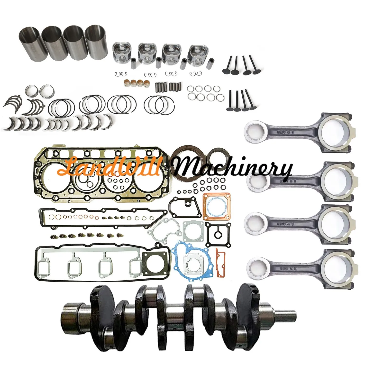 Overhaul Rebuild Kit Connecting Rod + Crankshaft Fits For Komatsu 4D106 Engine