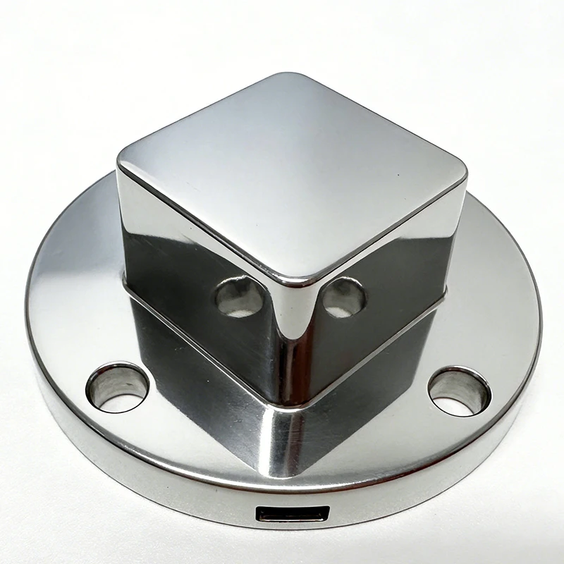 Custom Precision CNC Turning Stainless Steel Flange Drain Plug Mirror Polished Square Head Marine Hardware Fitting
