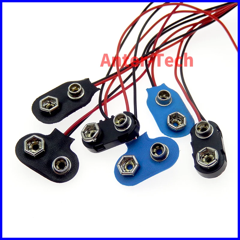 5-10pcs 9v Battery Connector 9V Battery Snap Connector Clip Lead Wires Holder Wire Length 15CM