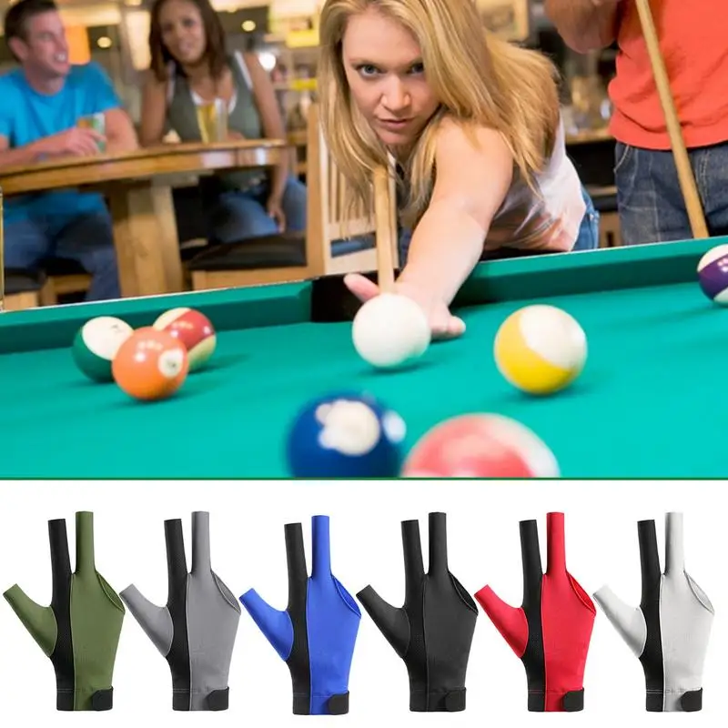 

Open Finger Billiard Gloves Breathable Snookers Gloves Non slip Elasticity Three Finger Training Gloves Billiards Accessories