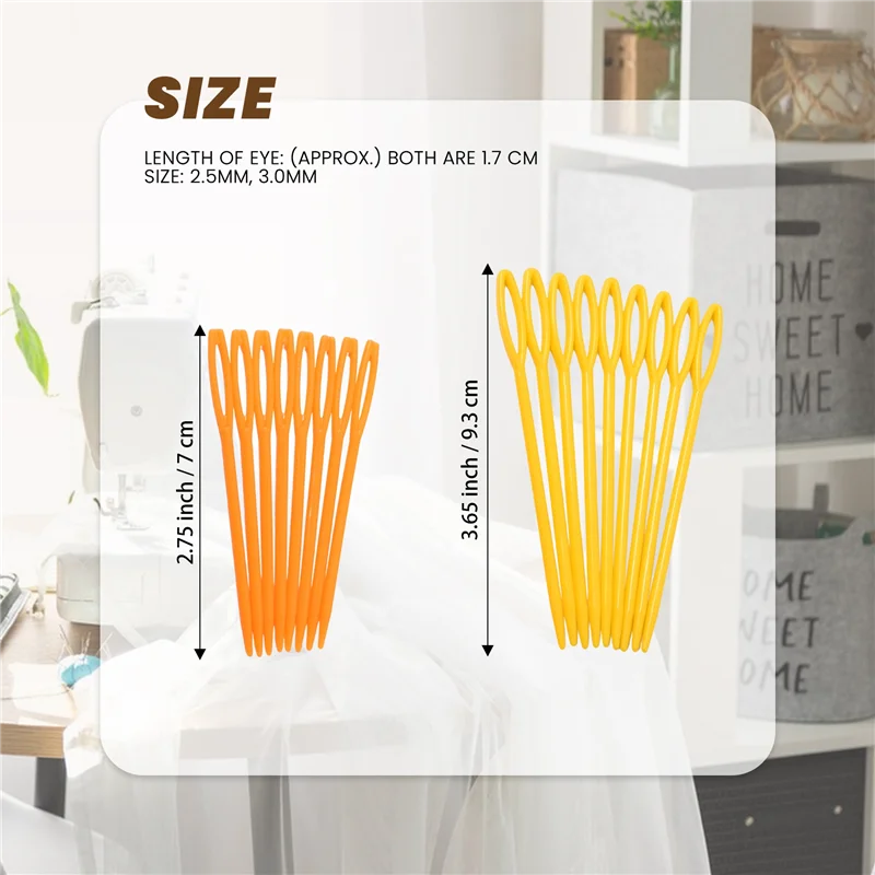 -HOPE 18 pezzi di plastica per cucire a mano, aghi per arazzi, per rammendo, artigianali, 9,3 cm, 7 cm ciascuno, 9 pezzi