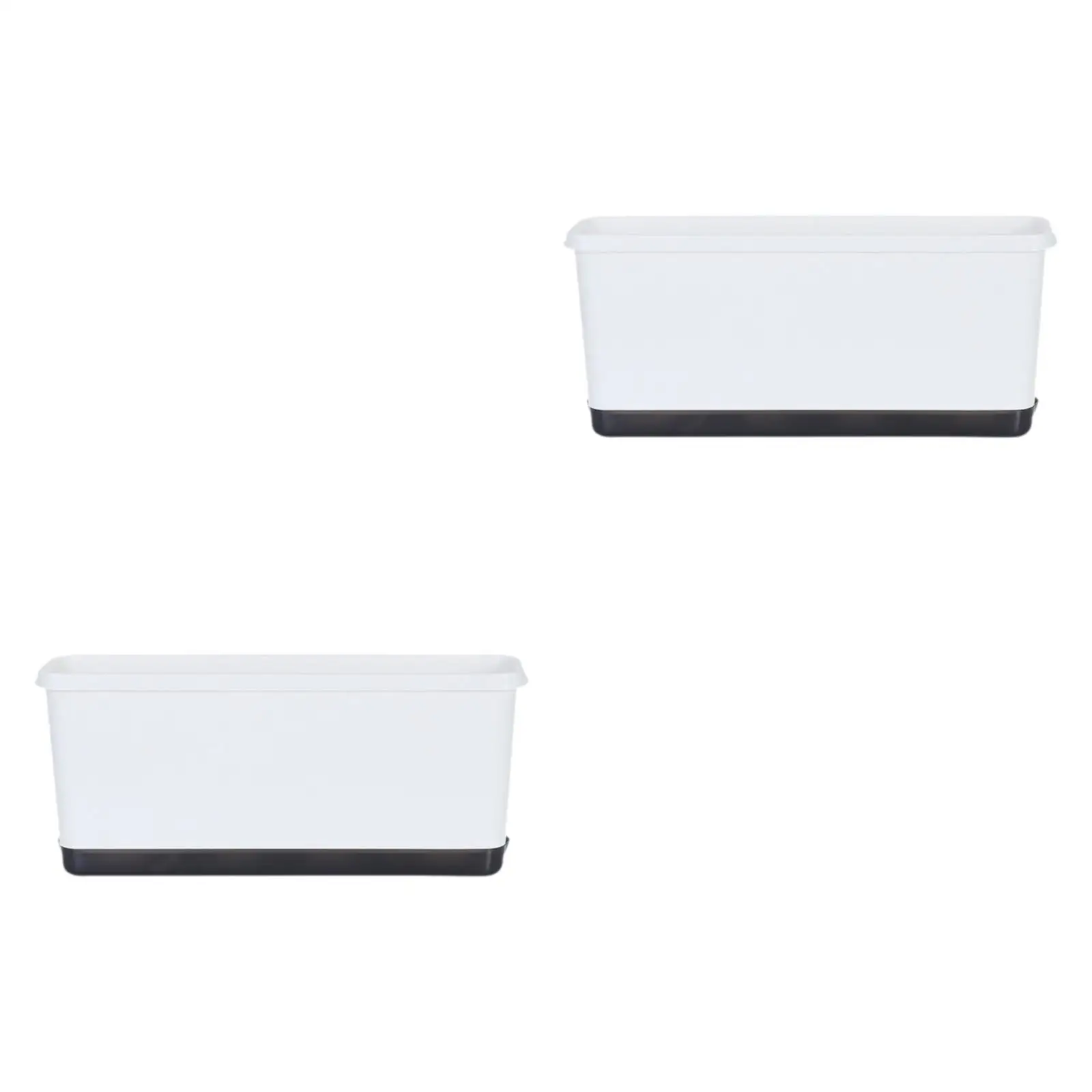 2Pcs Rectangle Flower Pot Vegetable Planters Accessories for Windowsill
