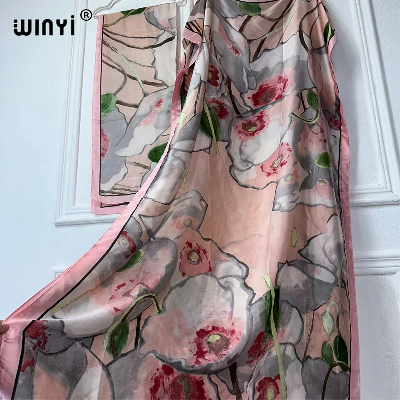 WINYI muslim african traditional dress for woman abaya dubai luxury Kaftan evening dress Elegant Maxi Length Dress beach covers