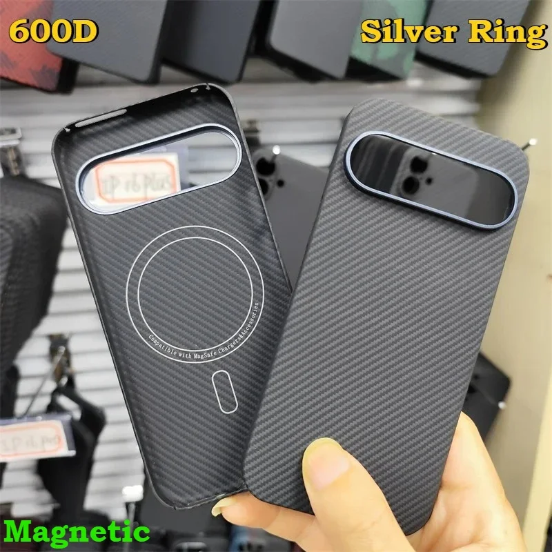 UltraLight Real Aramid Kevlar Carbon Fiber Case for Google Pixel 10 9 Pro XL Magnetic Wireless Charging Shockproof Protect Cover