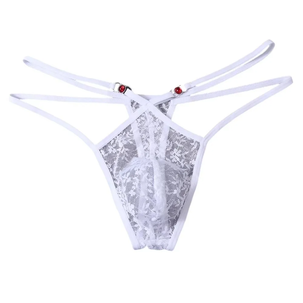 

Breathable Transparent Men Underwear Hollow Out Low Waist Men's Thong Male Lingerie Panties Anniversary