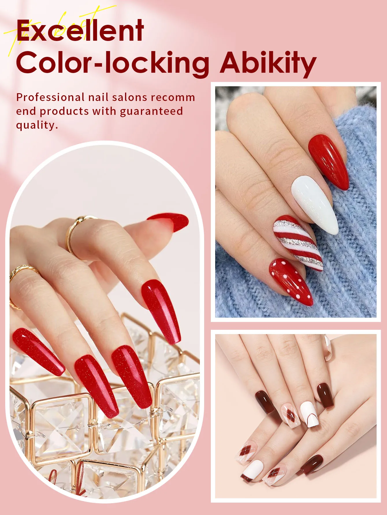 Conjunto de pó de unha de cristal de 6 cores, branco brilhante e prata, kit inicial de nail art para iniciantes, sem necessidade de lâmpada de unha.