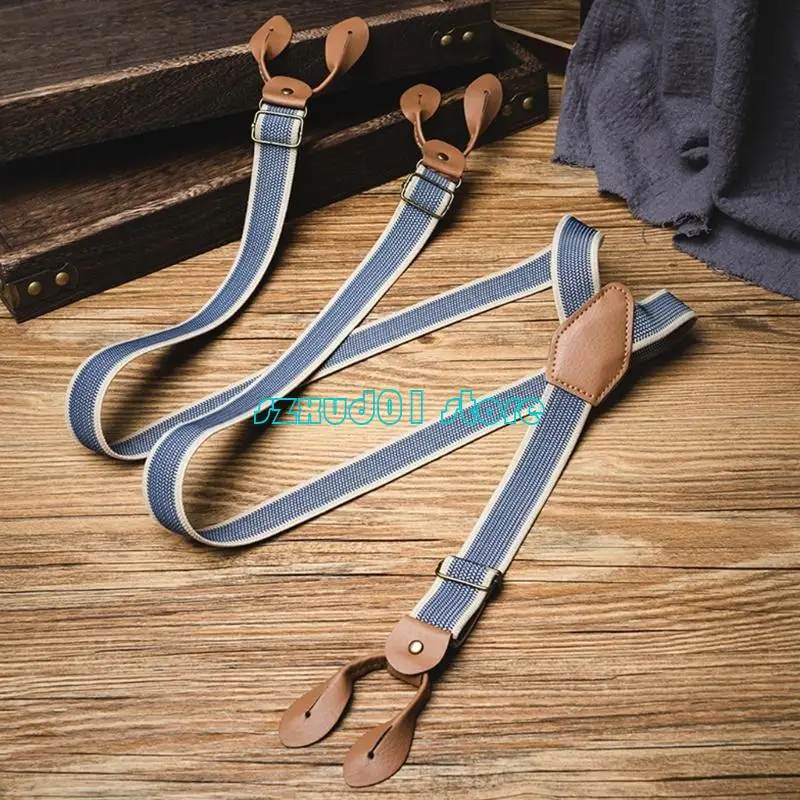 

1XCA Retros Elastic Buttons Suspenders Fashion Unisex Suspenders Men Wide Suspenders for Fashion Enthusiasts