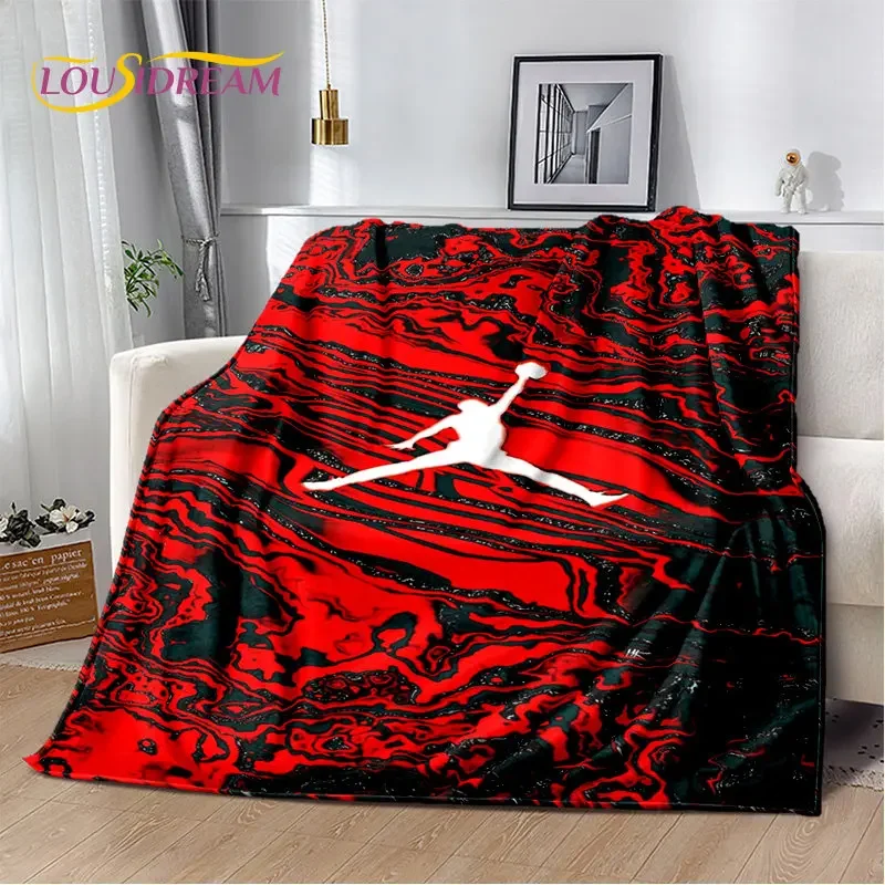 Manta de felpa suave con estampado de baloncesto Jordan en 3D, manta de franela para sala de estar, dormitorio, cama, sofá, deporte, oficina