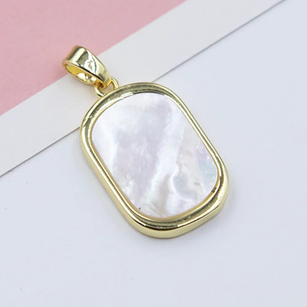 حار الوافدين الجدد 3 أحجام أذن البحر الطبيعية شل قلادة 13x21 مللي متر مستطيلة يمكن استخدامها مجوهرات DIY بها بنفسك النساء والرجال القلائد