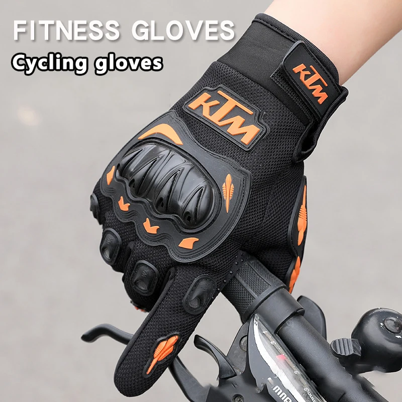 1 Pair Motorcycle Gloves Black Racing Leather Motorbike Road Riding Team Glove Men Summer Winter Cycling Gloves