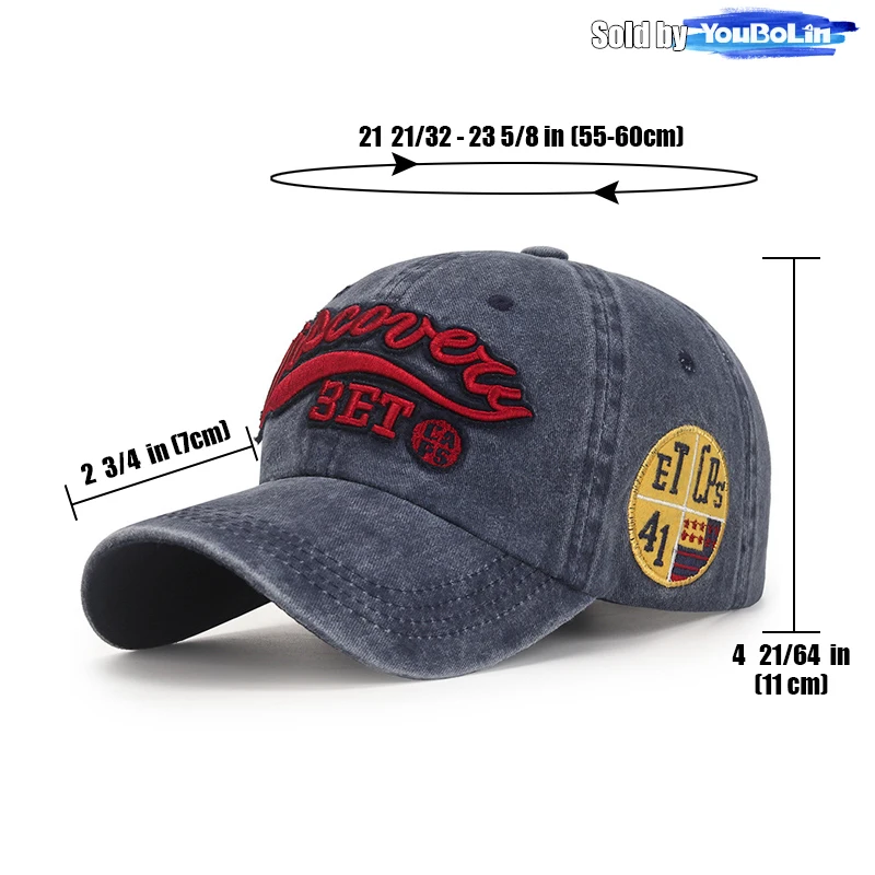 Discovery 3D вышитая хлопковая регулируемая бейсболка шляпа от солнца кепки дальнобойщика шляпы для папы