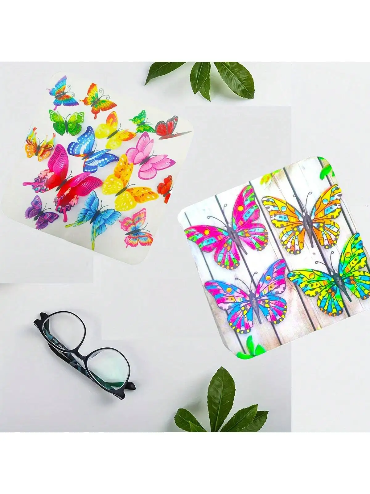 2/4pcs Reusable microfiber eyeglass cleaning cloths,Soft Multicolor Glasses Cleaner，with a multi-color pattern. Suitable for eye