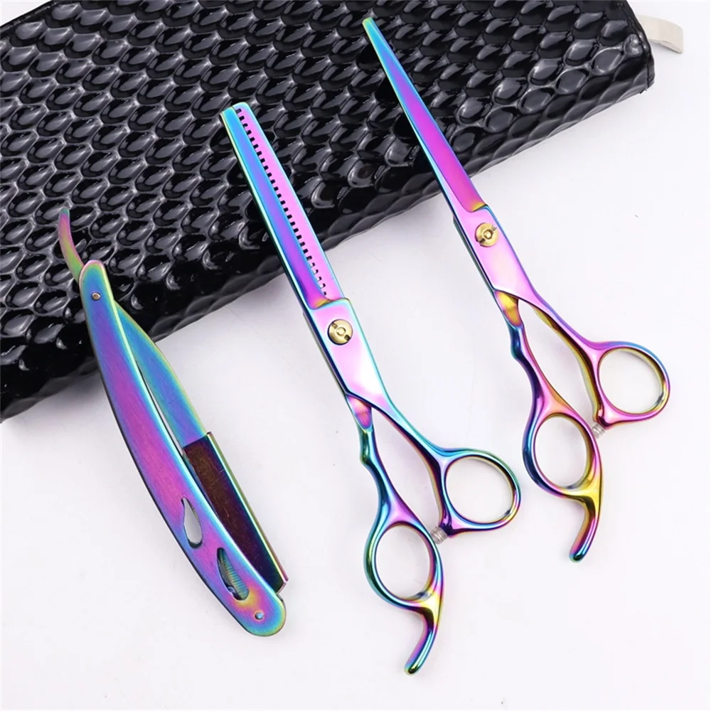 

Marseilis 4PCS Right-Handed Straight Sharp 4Cr13 Stainless Steel Hair Cutting Thinning Scissors Set Hairdressing Salon