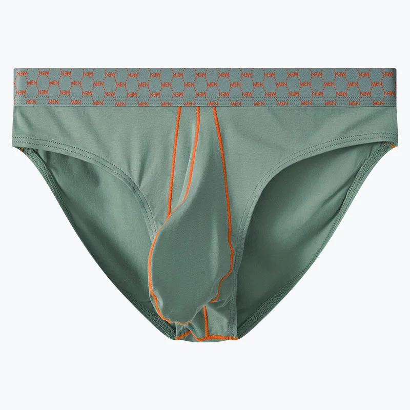 Mens Underpants U Convex Pouch Lingerie Briefs Sexy Breathable Cotton Contrasting Underwear Sweat-Absorbing Youth Brief