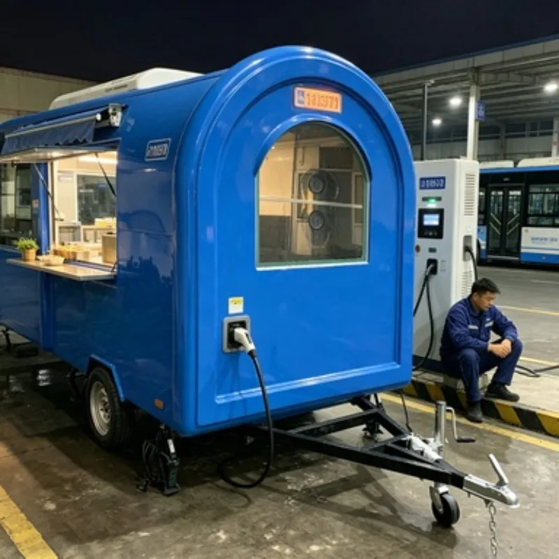 Multifunctional Camper Style Food Trailer Towable For Hot Dog Ice Cream Coffee Fast Food Commercial Use